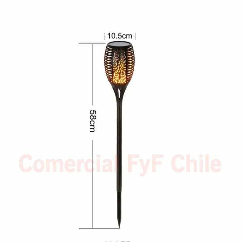 Antorchas Solares para Jardín Efecto Fuego - Pack Estaca X2 - Comercial FyF Chile