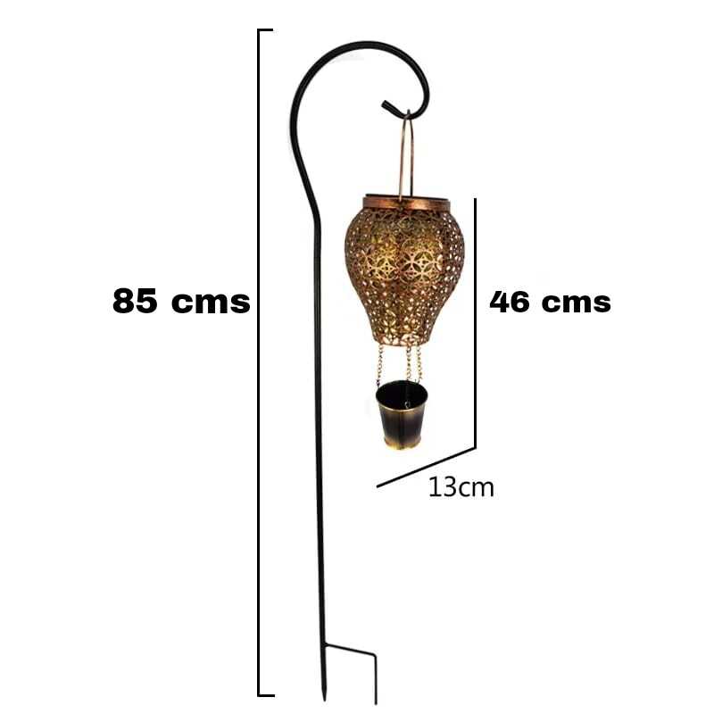 Lampara solar globo aerostatico para adornar terraza, patio y jardin