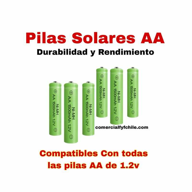 Pilas solares recargables AA compatibles con dispositivos de 1.2V